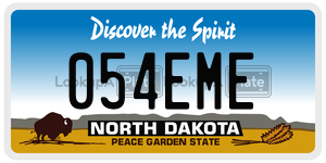 054EME  license plate in ND