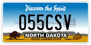 055CSV  license plate in ND