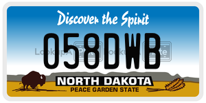 058DWB  license plate in ND