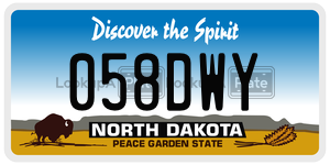 058DWY  license plate in ND