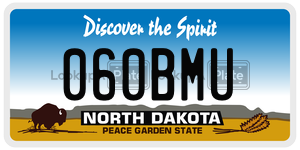 060BMU  license plate in ND