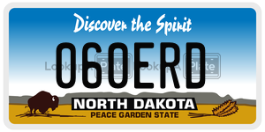 060ERD  license plate in ND