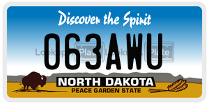 063AWU  license plate in ND