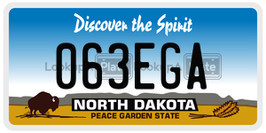 063EGA  license plate in ND