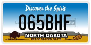 065BHF  license plate in ND