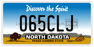 065CLJ  license plate in ND