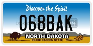 068BAK  license plate in ND