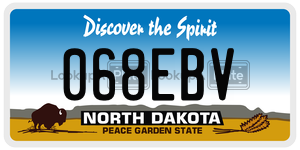 068EBV  license plate in ND