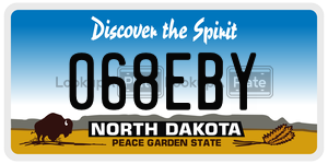 068EBY  license plate in ND