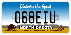 068EIU  license plate in ND