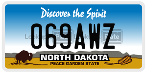 069AWZ  license plate in ND
