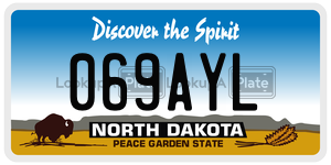 069AYL  license plate in ND