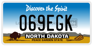 069EGK  license plate in ND