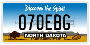 070EBG  license plate in ND