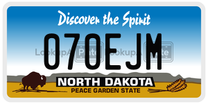 070EJM  license plate in ND