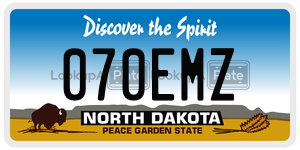 070EMZ  license plate in ND