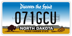 071GCU  license plate in ND
