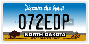 072EDP  license plate in ND