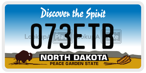 073ETB  license plate in ND