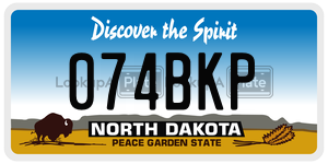 074BKP  license plate in ND