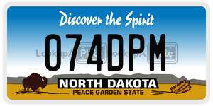 074DPM  license plate in ND
