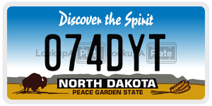 074DYT  license plate in ND