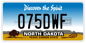 075DWF  license plate in ND