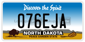 076EJA  license plate in ND