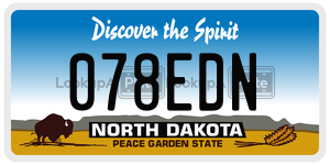 078EDN  license plate in ND