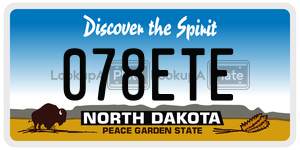 078ETE  license plate in ND