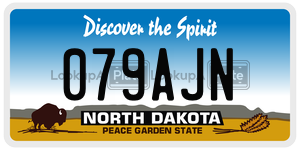 079AJN  license plate in ND