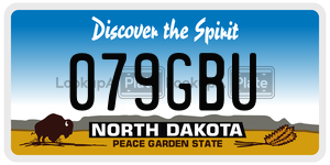 079GBU  license plate in ND