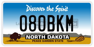 080BKM  license plate in ND