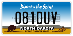 081DUV  license plate in ND
