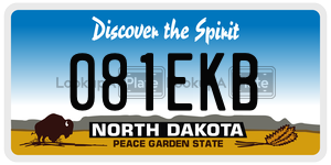 081EKB  license plate in ND