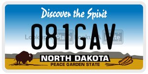 081GAV  license plate in ND