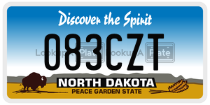 083CZT license plate in North Dakota