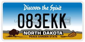 083EKK  license plate in ND