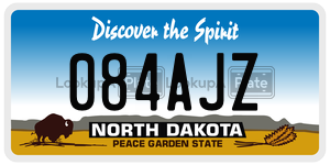 084AJZ  license plate in ND