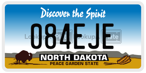 084EJE  license plate in ND