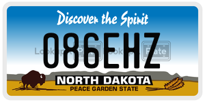 086EHZ  license plate in ND
