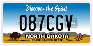 087CGV  license plate in ND