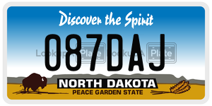 087DAJ  license plate in ND