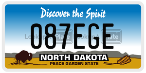 087EGE  license plate in ND