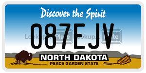 087EJV  license plate in ND