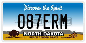087ERM  license plate in ND