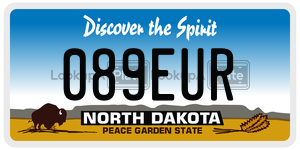 089EUR  license plate in ND