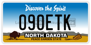 090ETK  license plate in ND