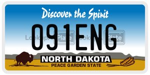 091ENG  license plate in ND