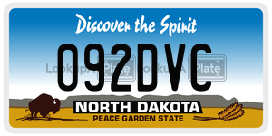 092DVC  license plate in ND